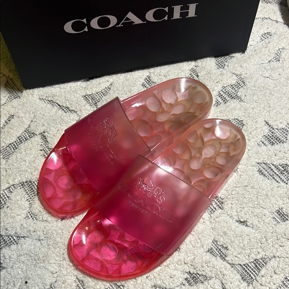 Coach Pink Slide Sandals - Picture 3 of 3